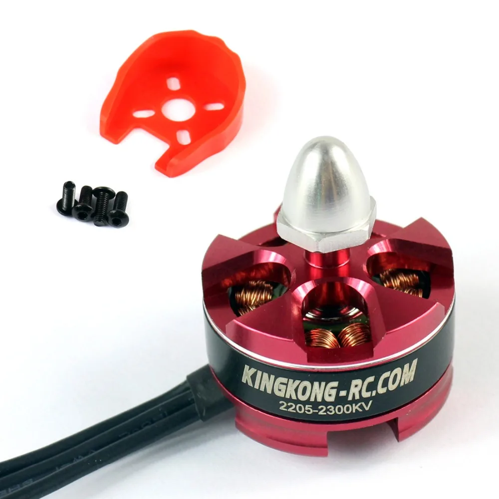 

KINGKONG 2205 2300KV 2-4s Burshless Motor CW CCW Rotation Black / Silver Head with Motor Mount for FPV Racing Drone Quadcopter