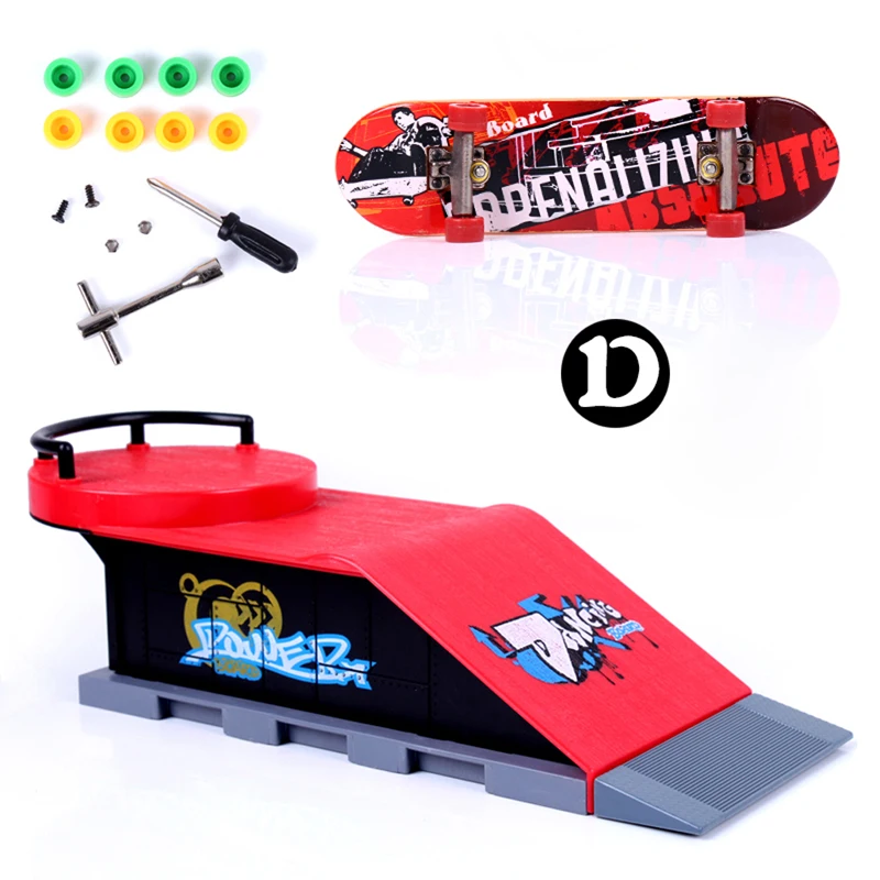 New Skate Park Ramp Track Toy Fun Finger Game Skate Board Ramp Parts for Desk Fingerboard
