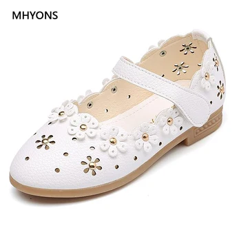 

Baby Shoes For Girls New Children's Hollow Princess Flower Shoes Pink White Hollow Breathable Children Leather Shoes Girl Sandal