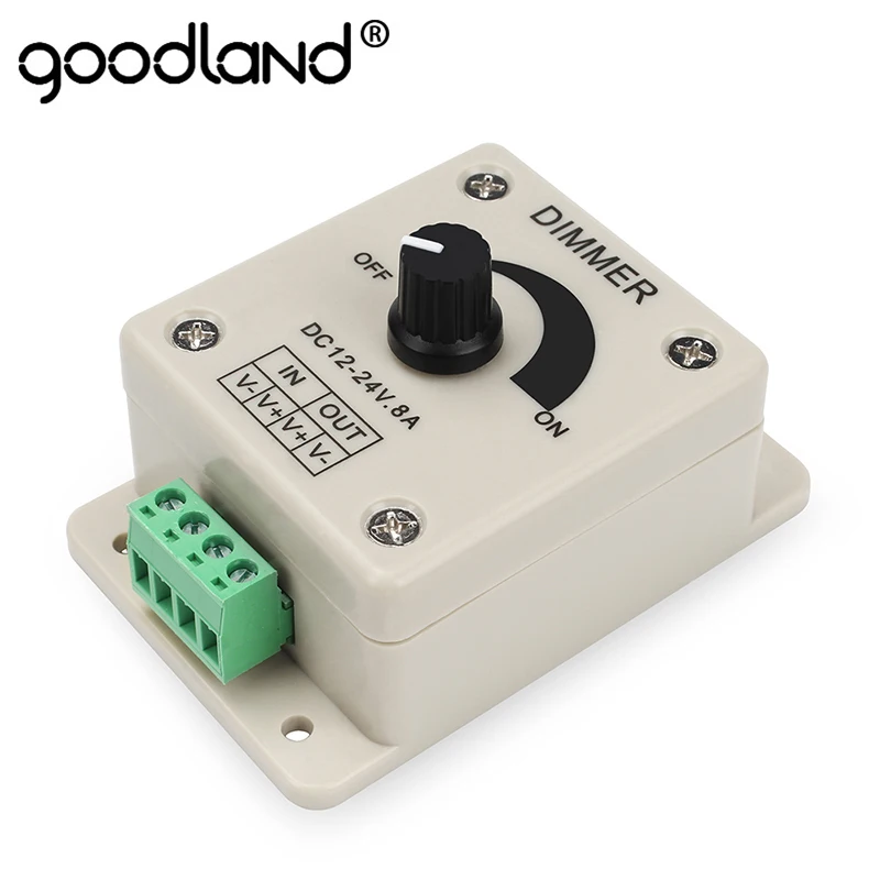 Светодиодный диммер Goodland 12 24 В регулятор напряжения 8A регулируемый светильник