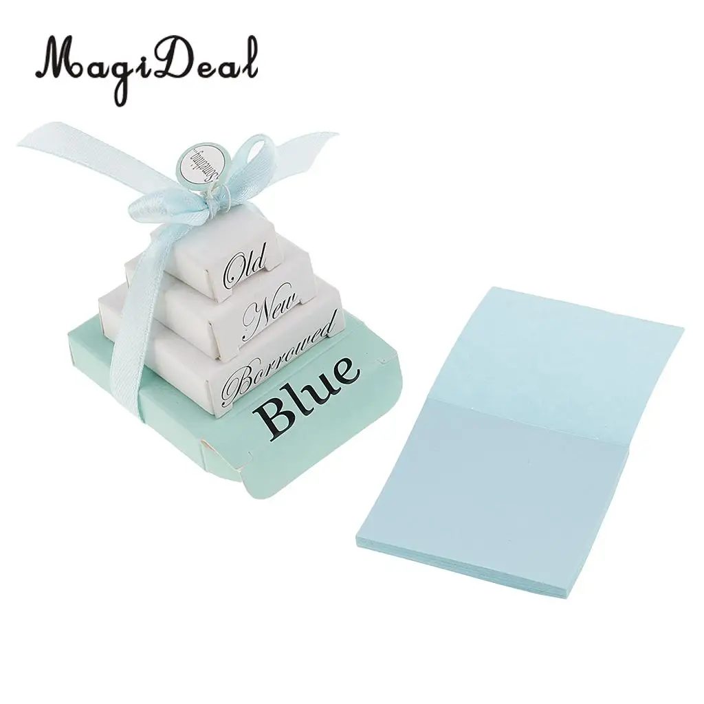 MagiDeal Mini Nesting Something Old New Borrowed Blue Wedding Planner Note Pads Boxes