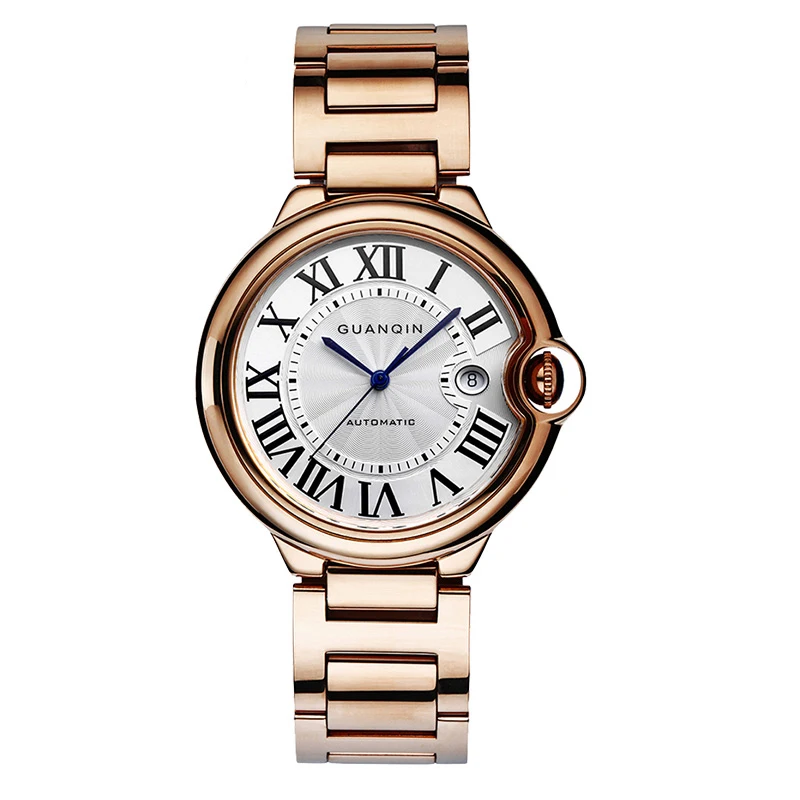 

GUANQIN GQ00898 balloon series Luxury Brand Automatic self-wind mechanical men's business watch rose gold relogio masculino
