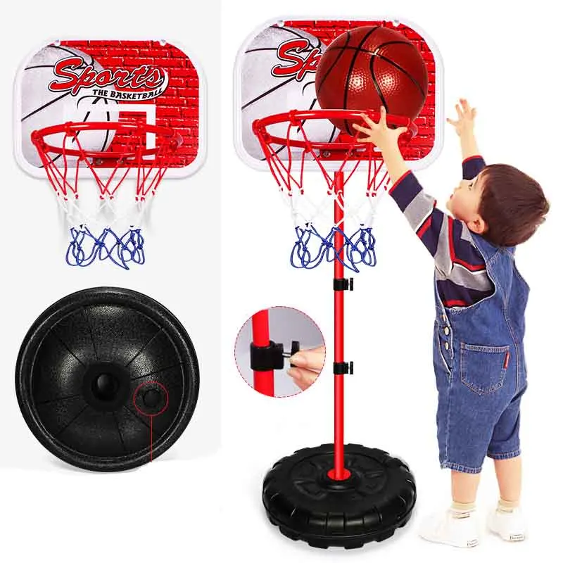 Basketball Hoop Set Adjustable Height Activity Sport Toy Basketball