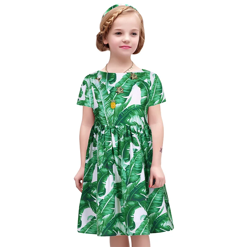 

W.L.Monsoon summer gril summer girls in Europe and the United States girls floral high waist green girl summer