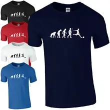 Футболка Evolution Football с надписью «Ape to Human Footy Fan Inspired», детский Подарочный Топ, хлопковая футболка с короткими рукавами, Повседневная Футболка camisa masculina