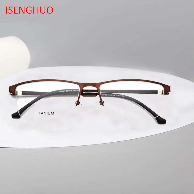 

Titanium Alloy Eyeglasses Frame Men New Male Square Prescription Half Metal Myopia Optical Glasses Frames No Screw Eyewear