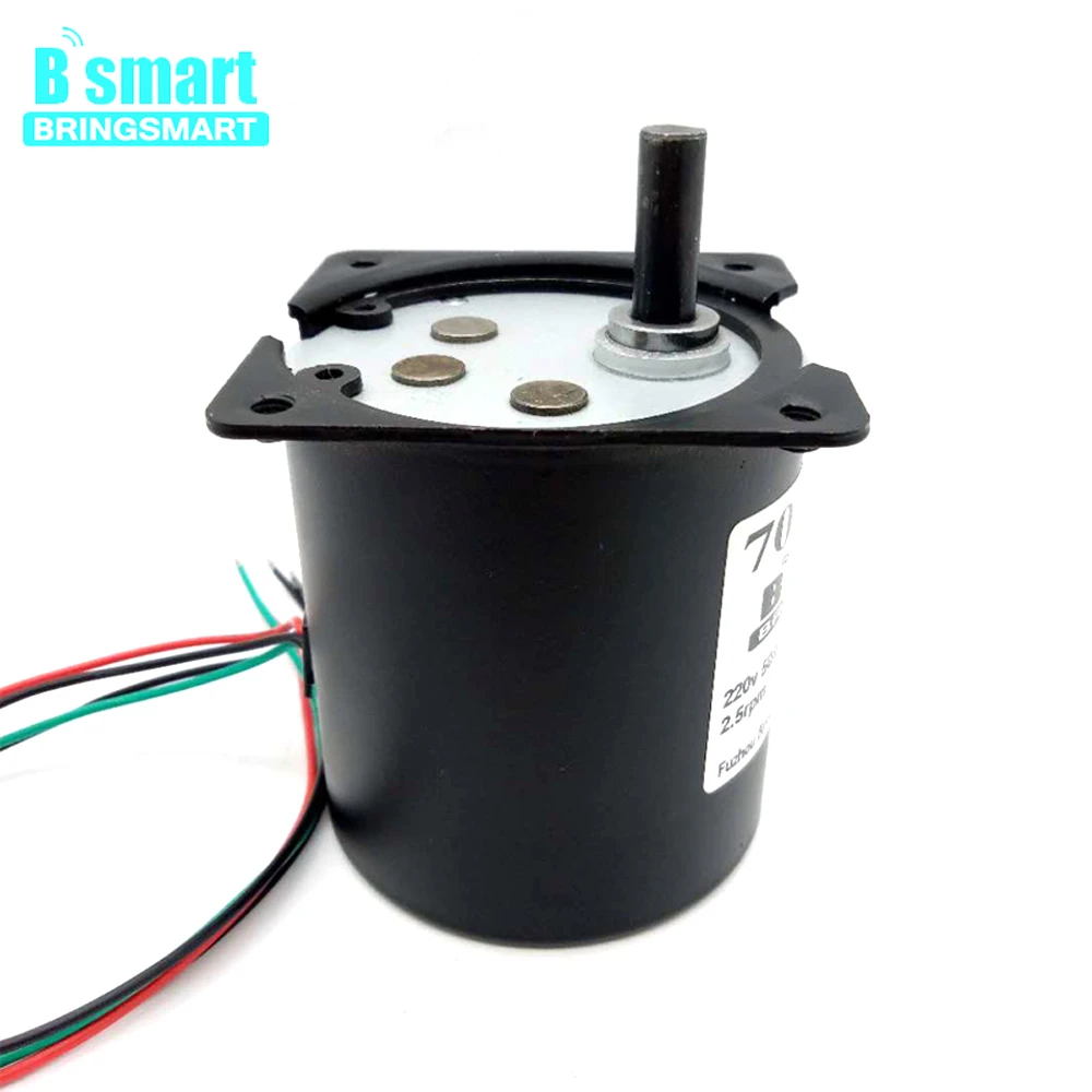 

Bringsmart 40W 220V Slow Speed Permanent Magnet Synchronous Micro Motor Motor Reversible Large Moment of Force Gear 70KTYZ