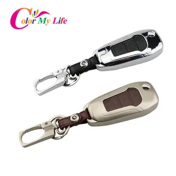 

Aluminum Alloy Leather Remote Key Cover Case for Ford Focus 3 4 Mondeo MK3 MK4 Kuga Escape Edga 2017 2016 2015 2014 2013