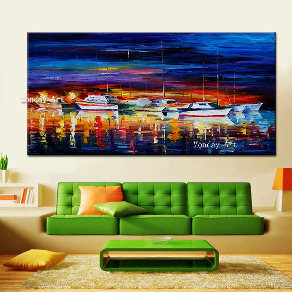 Hand-Painted-Acrylic-Texture-Impression-Landscape-Palette-Knife-Painting-on-Canvas-Paris-Street-Picture-Wall-Art (3)