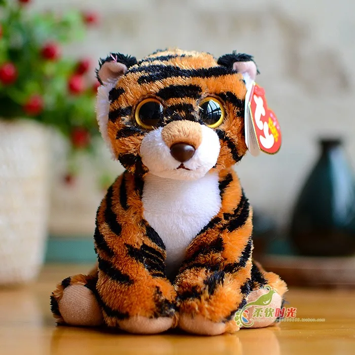 Hot Sale Ty Beanie Boos Big Eyes tiger PlushToy Doll Stuffed Animal CutePlush Toy Kids Toyin