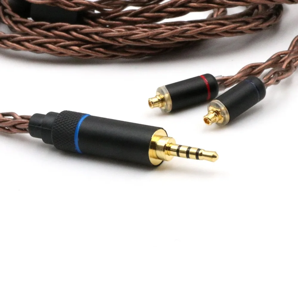2.5mm Plug, MMCX Linsoul HC-08 HiFi OCC 8 Strands 19 Core Braided Earphone Cable for Audiophile IEM Earbud