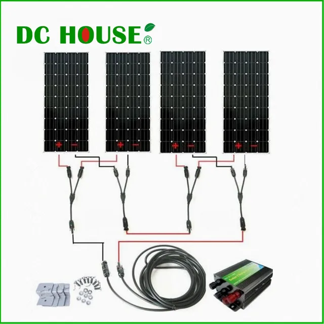 600Watts COMPLETE KIT 600W Photovoltaic Solar Panel 24V system RV Boat
