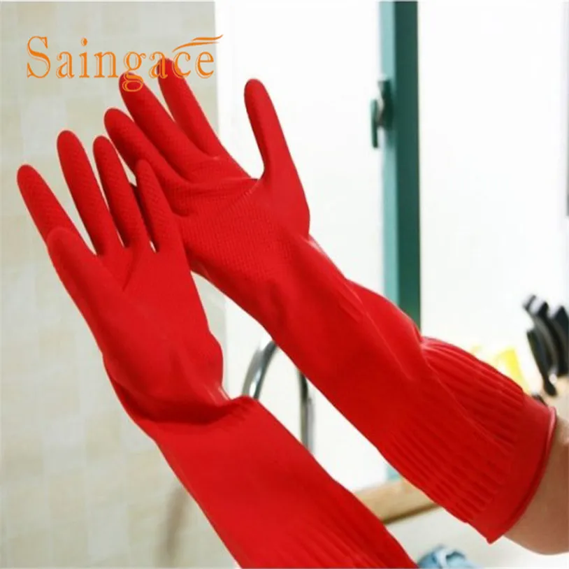 Saingace латексные перчатки для мытья посуды, длинные перчатки для домашней кухни