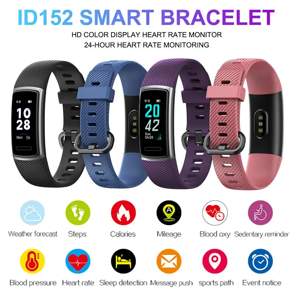 

ID152 Smart Bracelet Color Touch Screen Bluetooth Sport Waterproof Heart Rate Blood Pressure Health PK Huawei Honor Band 4