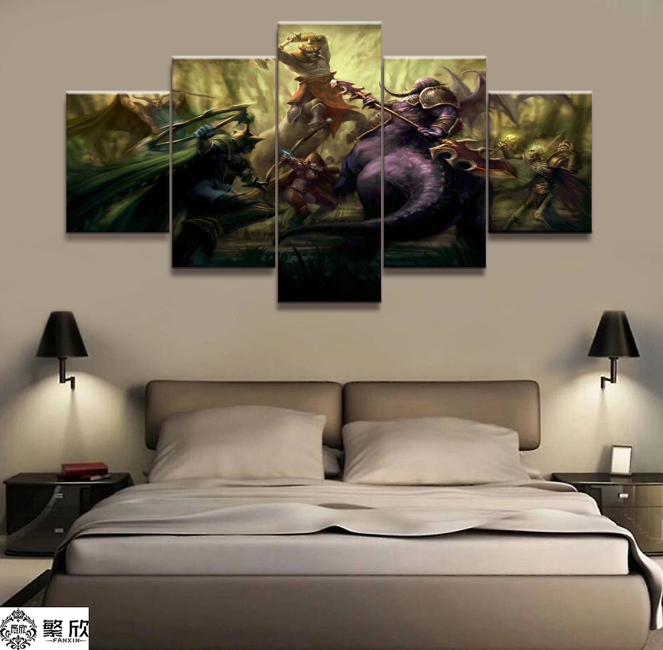 

Wall Art Game Poster 5 Pieces DOTA 2 Poster Printed Canvas Painting Pictures Modern Painting On Canvas Decoration