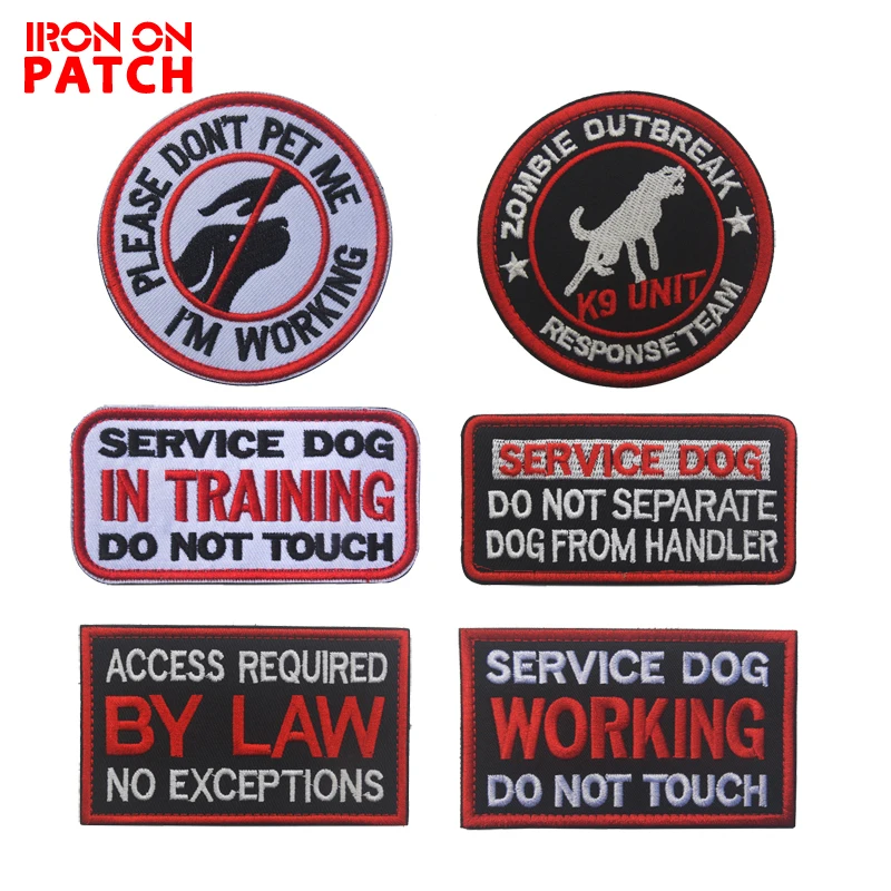 

SERVICE DOG IN TRAINING DO NOT TOUCH Patch Hook & Loop Embroidered Badge Morale military Patch Appliques for clothes