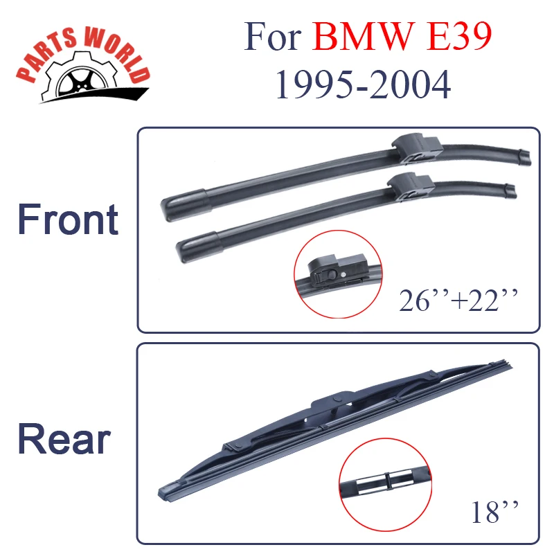 Wiper Blades For BMW 5 Series E39 1995-2004 Front And Rear Windshield Group Rubber Windscreen Wiper Accessories Wiper Blades For BMW 5 Series E39 1995-2004 Front And Rear Windshield Group Rubber Windscreen Wiper Accessories