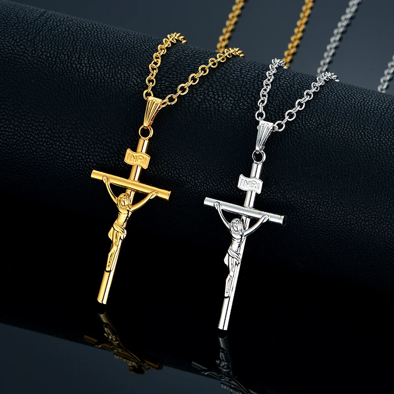 INRI Jesus Распятие ожерелье ювелирные украшения с христианской символикой женские
