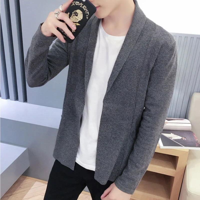

2018 Black Long Mens Sweaters Winter Brand Clothing V-neck Casual Cardigan Male Sweaters Men's Knitted Sweaters Long Coat 3XL 50