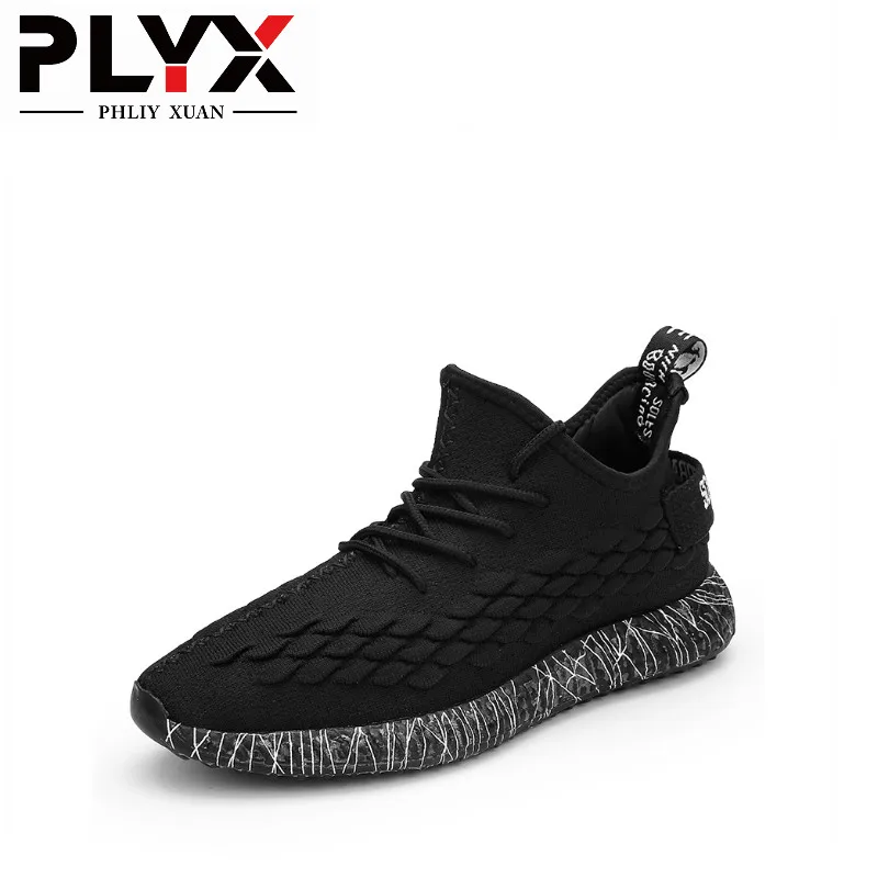 PHLIY XUAN/мужские кроссовки; Летние кроссовки; Zapatillas Deportivas Hombre; дышащая повседневная обувь; Sapato Masculino Krasovki - Цвет: Black