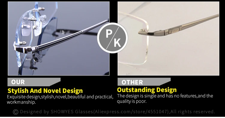 Простые мужские очки для чтения без оправы, прозрачный синий светильник, бескаркасные компьютерные очки, очки для чтения Пресбиопии S7037