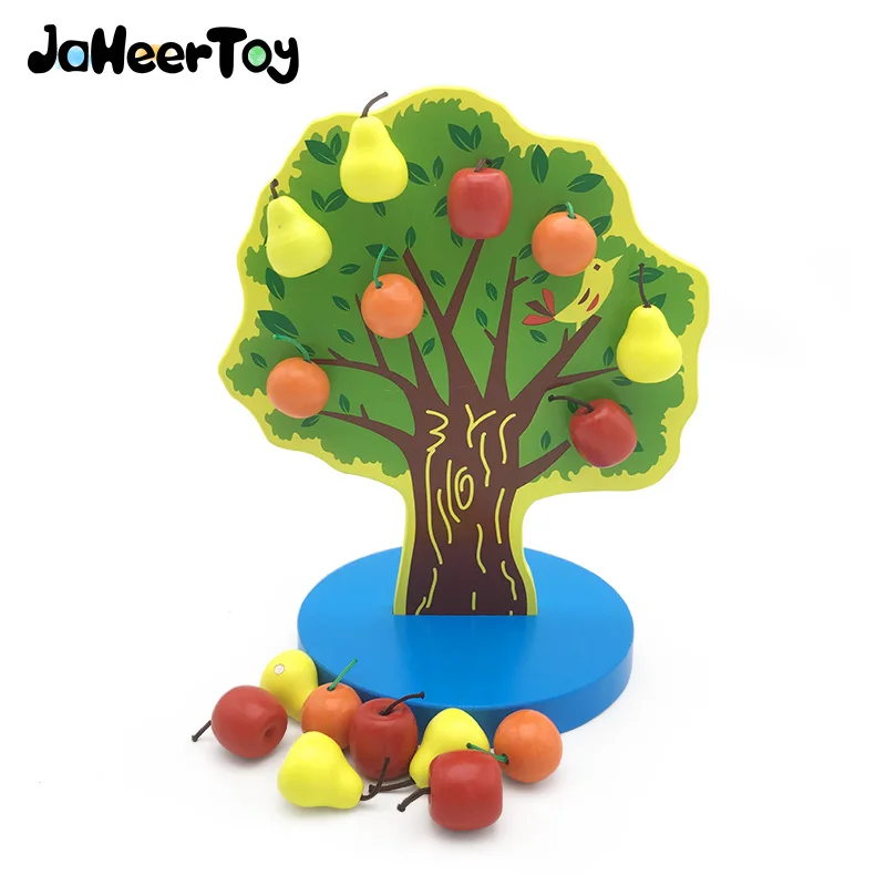 JaheerToy Apple Orange Pear Tree Wooden Toys for Children