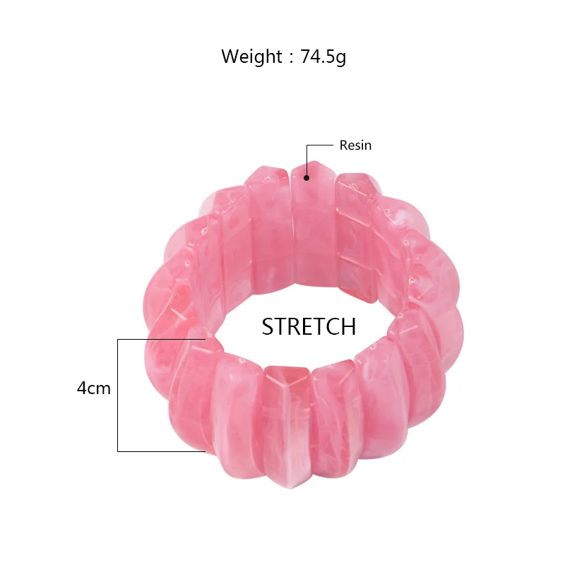 Винтажные амулеты акриловые смолы широкие растягивающиеся браслеты для женщин модные ювелирные изделия Регулируемые Лаки милые браслеты для девочек