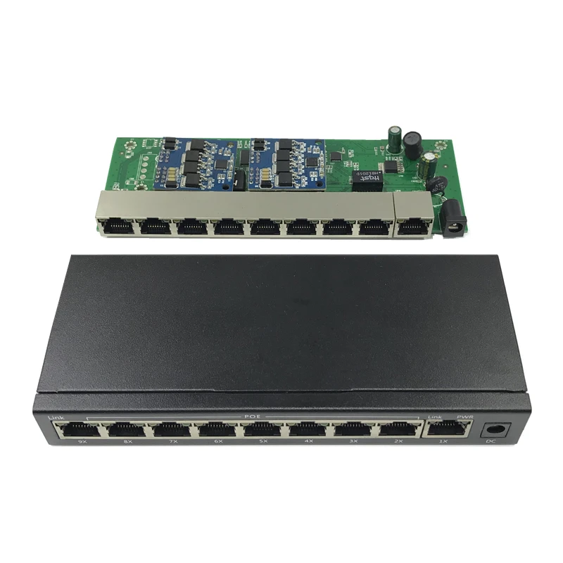 Коммутатор rj45 poe 802.3af 9 poorting 15 5 Вт ip камера nvr Wi Fi poe|Сетевые коммутаторы| |