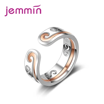 

New Fashion Stackable For Romantic Woman Men Trendy Anniversary Gift 925 Sterling Silver Opening Finger Ring