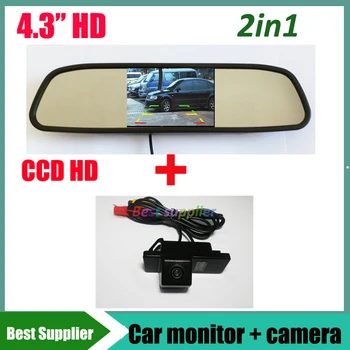 

2 in 1 HD 4.3inch Car Mirror Monitor + car parking rear view camera for Nissan Qashqai X-Trail X Trail Geniss Dualis Sunny Juke
