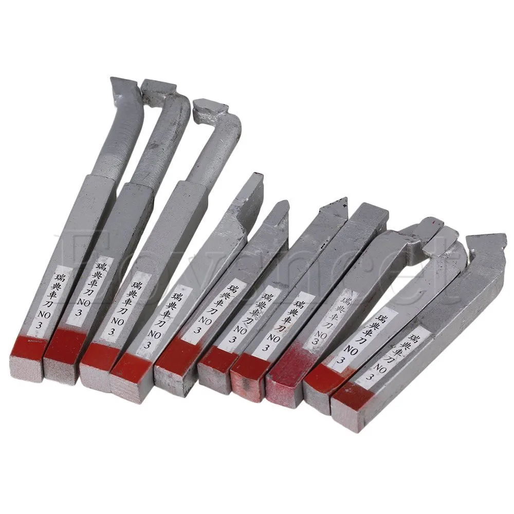 

10pcs Red 10x10mm Shank Lathe Turnning Tool Bit Iron with YG8 Alloy Tool Bit