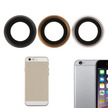 

Gold Color Rear Camera Lens Glass Cover With Metal Frame Holder For iPhone 6 Plus 5.5 Inch