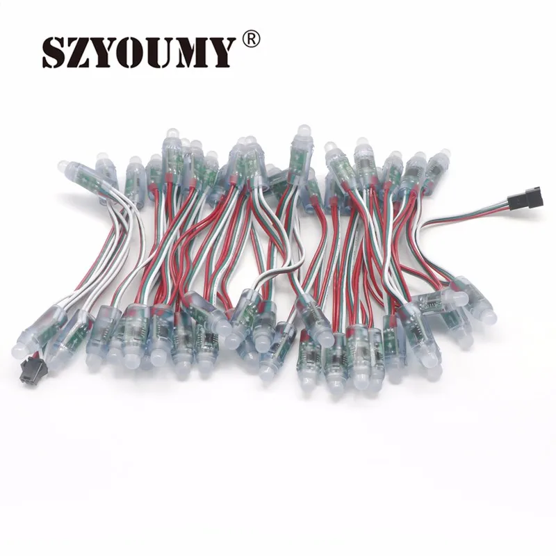 SZYOUMY WS2811 1903 12 мм светодиодный пиксельный модульный DC5V Водонепроницаемый полный Цвет RGB Строка Рождество автономные адресные провода