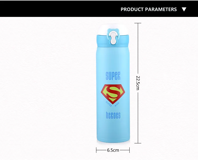 Новинка 500 мл вакуумная колба с изоляцией для игры супер герой Спортивная уличная термос бутылка для воды Лига кофейная кружка всплывающая крышка термокружки