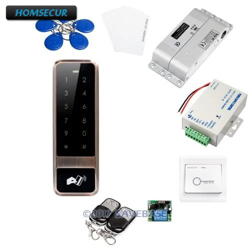 

HOMSECUR WG26/34 Red Bronze Waterproof RFID Access Control Kit With Touch Keypad + Drop Bolt Lock