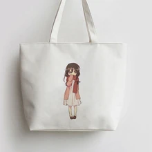 Аниме атака на Титанов Q версия милый Микаса Акерман сюжеты из японского аниме Tote сумки Сумка для покупок с персонажем из мультфильма школы T266