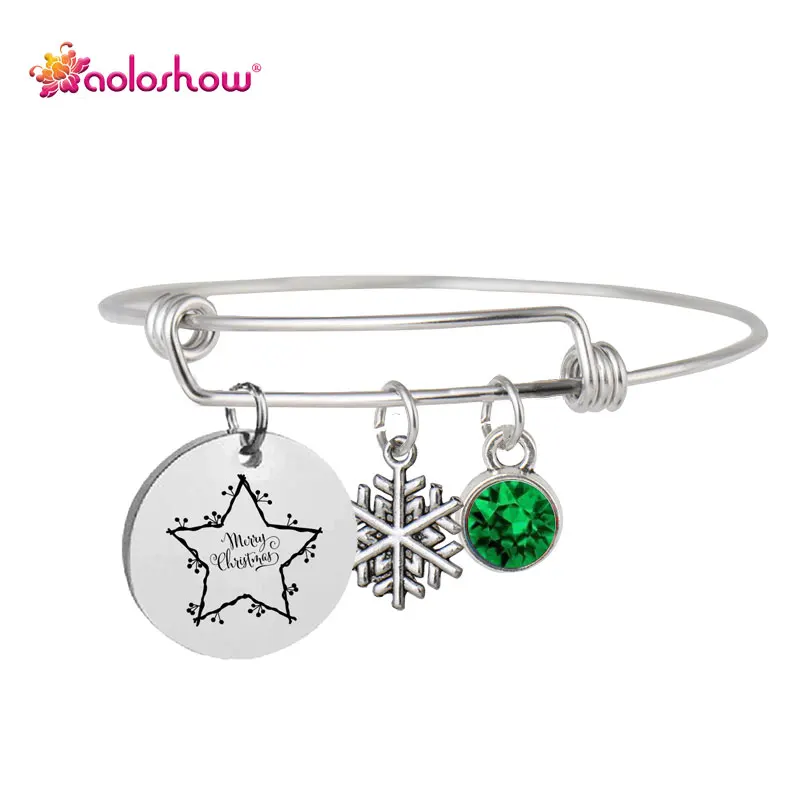 

Charms Birthstone stone Bracelet women Jewelry Stainless steel Expandable Wire Love Bracelets & Bangles Birthday Gift 14498