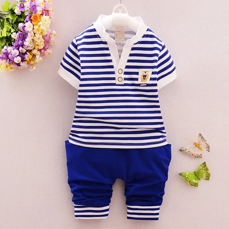 

Small boys short sleeve T-shirt two-piece suit summer new Korean cotton children's clothing kids tops wholesale 1-3.5 year old