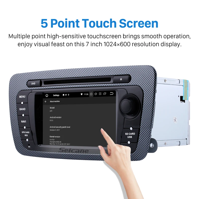 Perfect Seicane 2 Din Android 8.0 7 inch Car Radio For 2009 2010 2011 2012 2013 SEAT IBIZA VW Stereo GPS Multimedia Player 4G/WIFI 2