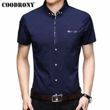 COODRONY, мужская рубашка с коротким рукавом и карманом, лето, крутая рубашка, Мужская брендовая одежда, деловые повседневные рубашки, Chemise Homme S96035