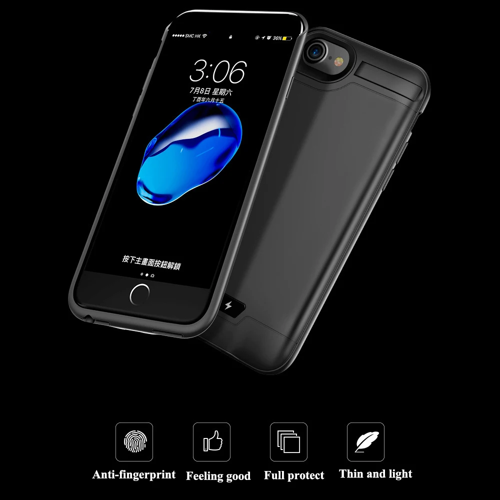 

20000 Mah For iphone 6 7 8 plus Audio Frequency Chip Charger Case Battery Case cover Kickstand holder For iphone 7 8 6s Battery
