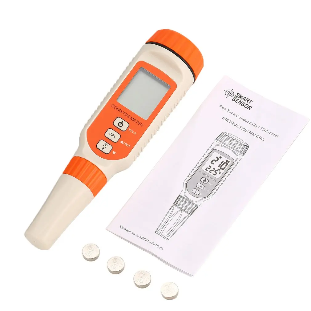 

SMART SENSOR 3 in 1 Water Quality Analyzer Conductivity Monitor Digital LCD Backlight EC TDS TEMP Meter Aquarium Measurement