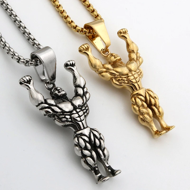 Strong Man Stainless Steel Pendant Very Cool Necklace Personalized