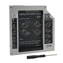 Для ноутбука ODD CD DVD rom Оптический отсек алюминиевый Универсальный 2-ой HDD Caddy 9,5 мм IDE 2," SSD чехол HDD корпус
