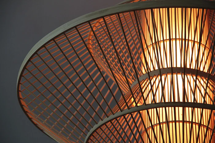 IKEA creaive simple style nature bamboo flying saucer pendant lamp to decorate restaurant/teahouse/living room/