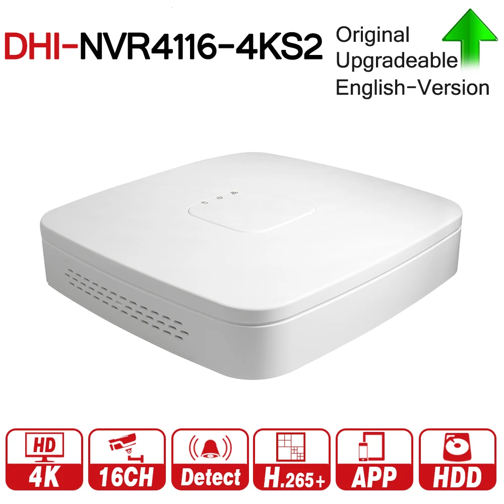 

DH NVR4116-4KS2 with logo original 16 Channel Smart 1U 4K&H.265 Lite Network Video Recorder 4K NVR For Profession Security Kits