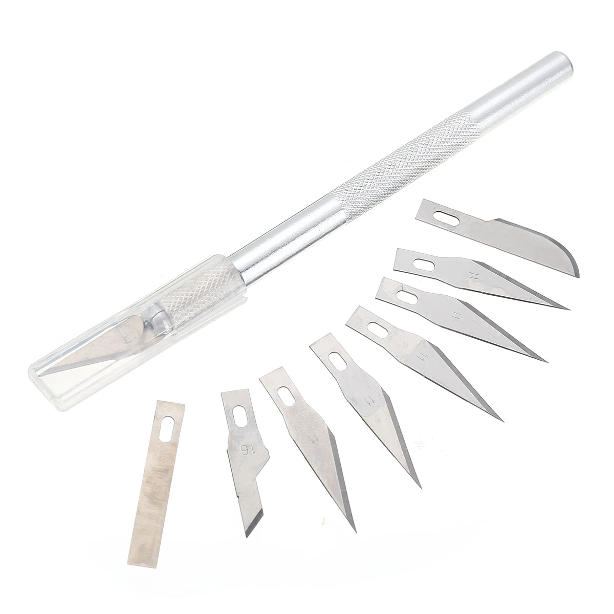 Wood Paper Cutter Craft Carving Pen Precision Cutting Knife with 9Pcs Blades Pottery Clay Sculpture Ceramics Tools