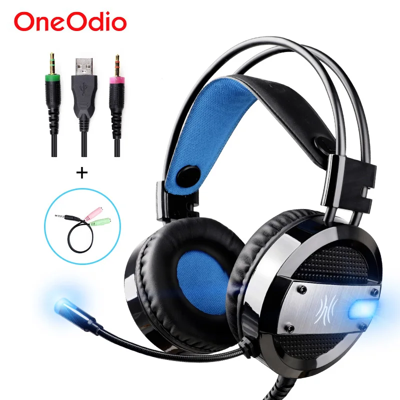 

Oneodio LED Gaming Headset Hifi Wired USB Game Headphones With Microphone For Xbox PS4 Computer PC Stereo Gaming Headphone Gamer