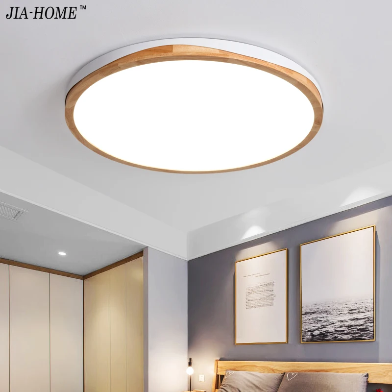 

LED Ceiling Lights For Bedroom Dining Living Room Nordic Style Ceiling Mounted Lamp Wooden Kitchen Lighting Fixture ultra-thin 5