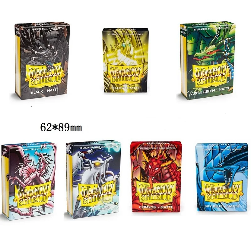 60 шт. 62x89 мм Цветные матовые карманы для карт Yugioh Дания Dragon Shield защитные мини